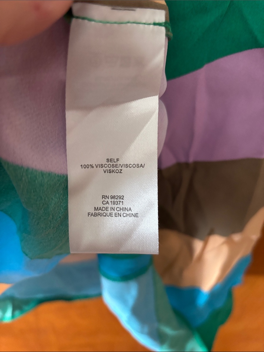 Tibi Multicolor Striped Silk Midi Skirt - Brown, Green, Blue, Lavender, Peach - Picture 6 of 6